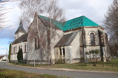 église Saint-Denis de SelleSaint-Denis, 2018, Photo Lionel ALLORGÉ - toiture bâchée 